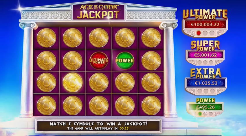 age of the gods jackpot screen