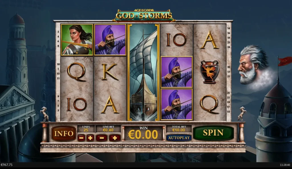 God of Storms slot ship wild respins screenshot